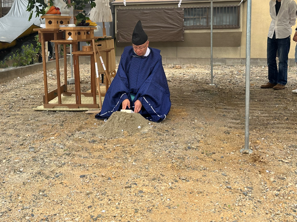 滋賀県草津市追分「追分の家」地鎮祭を行いました